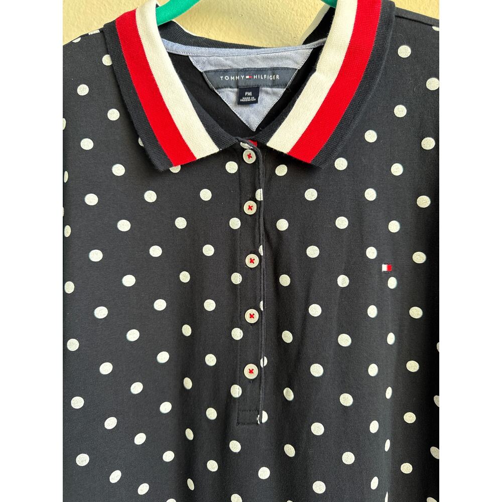 Navy Blue and Polka Dot Tommy Hilfiger Dress- PXL - Picture 4 of 5